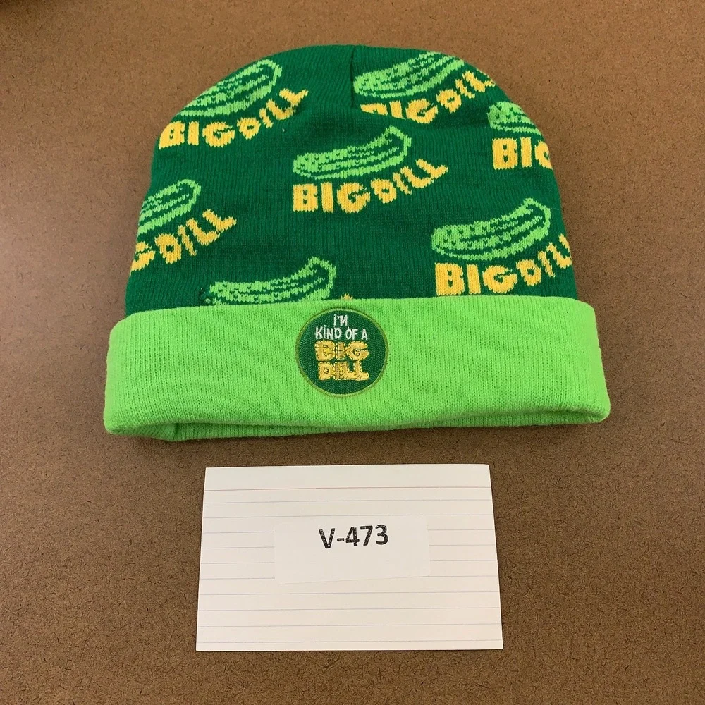 Polar Knitz Adult One Size Green I'm Kind of a Big Dill Cuffed Knit Beanie New